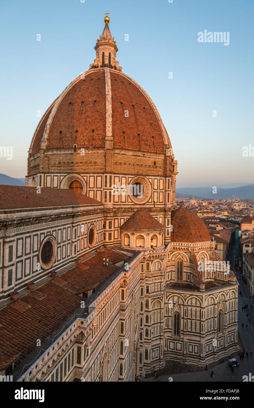 La cathédrale de Florence dans la lumière du soir, Florence, Toscane, Italie Banque D'Images