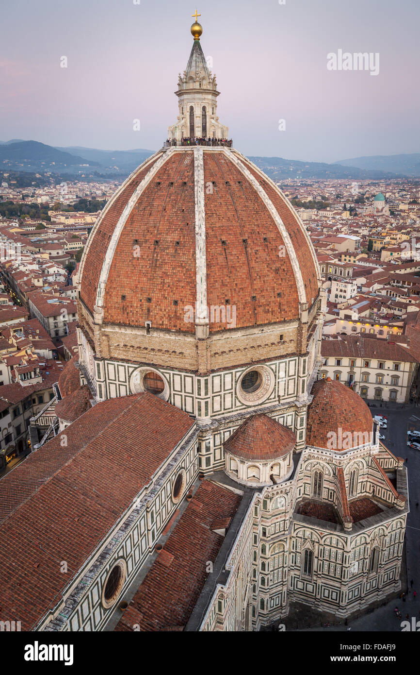 La cathédrale de Florence avec centre historique, Florence, Toscane, Italie Banque D'Images