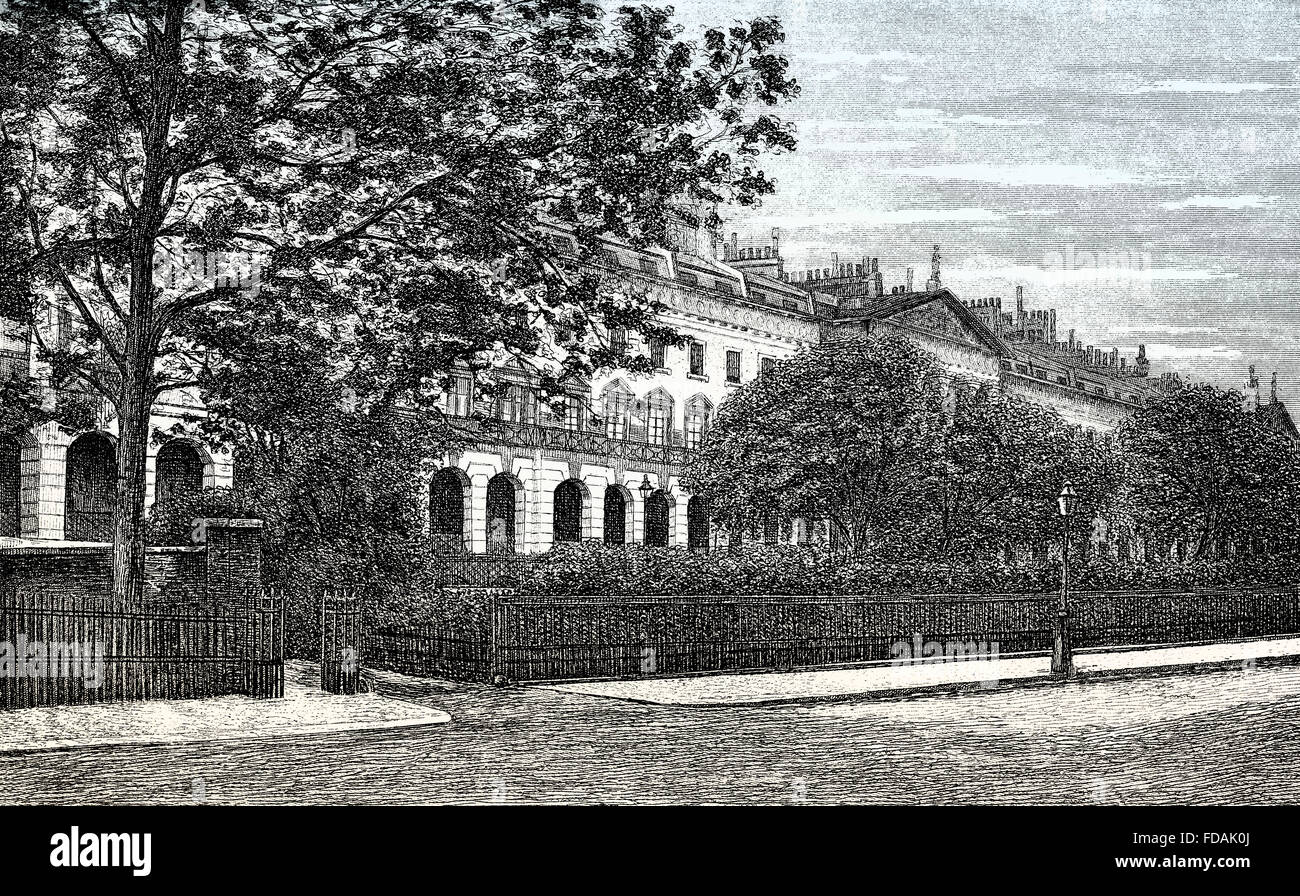 Terrasse de Hanovre, 19e siècle, Regent's Park, City of Westminster, London, England Banque D'Images