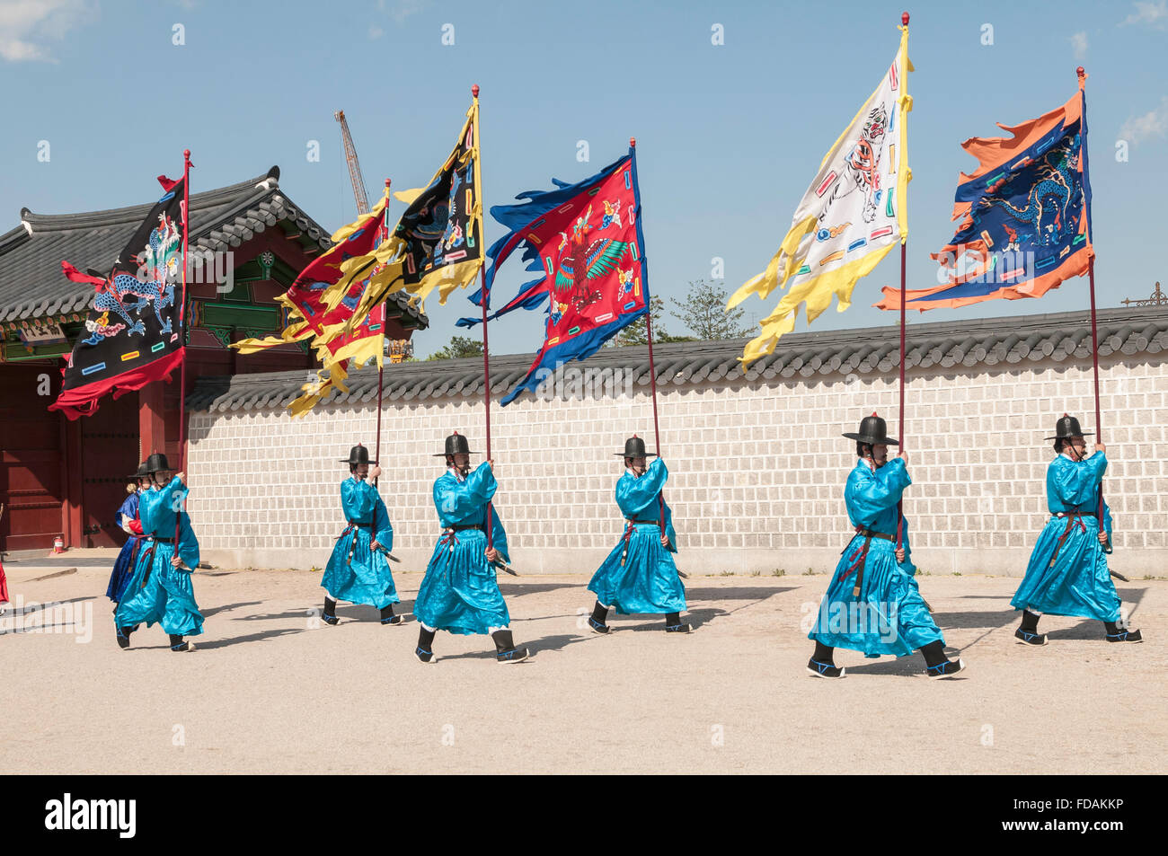 Relève de la garde, Heungnyemun, Gyeongbokgung, Séoul, Corée du Sud