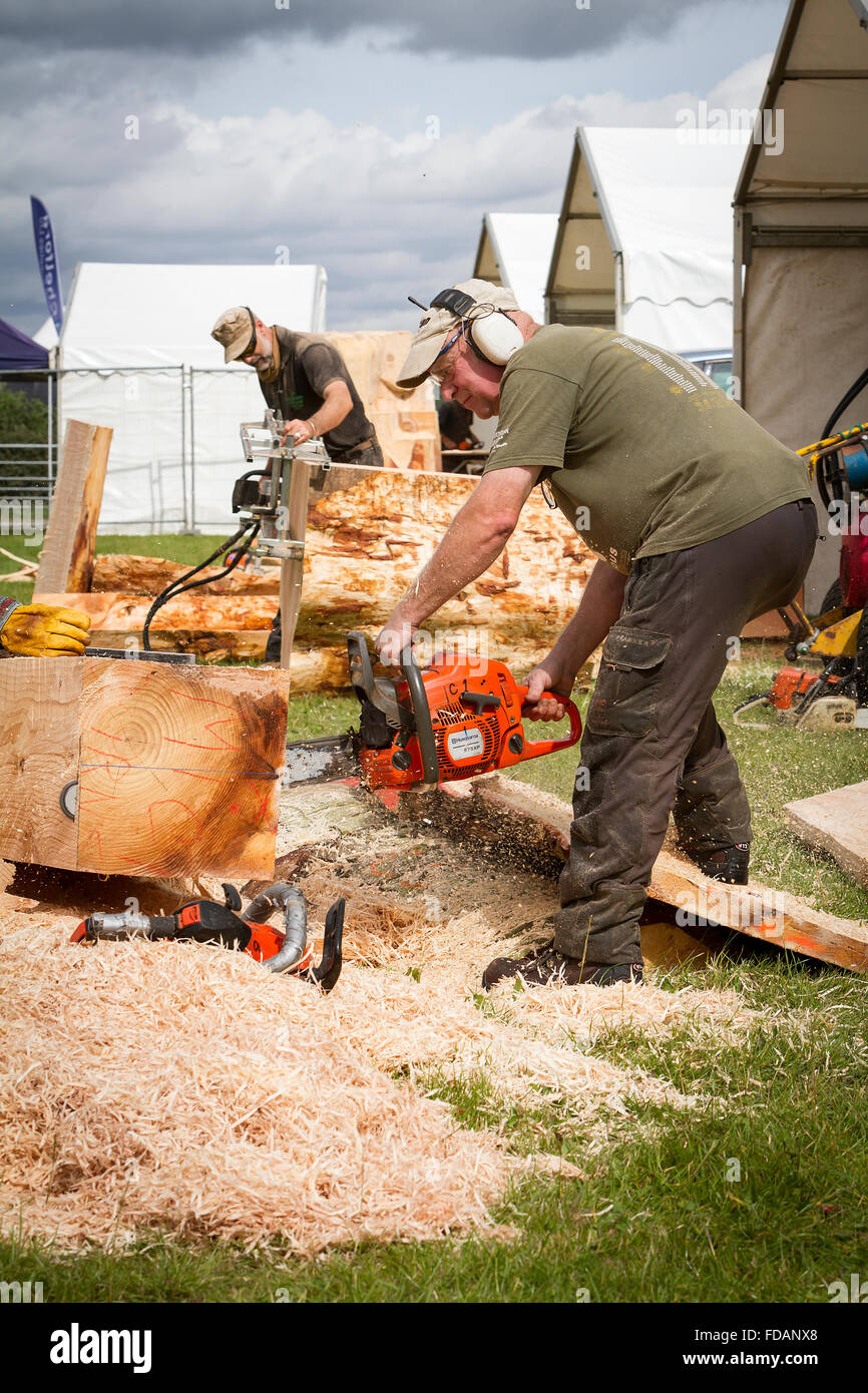 Knutsford, Cheshire, Royaume-Uni, le 29 août, 2015. Le 11ème concours de sculpture à la tronçonneuse English Open Jeu Cheshire & Country Fair Banque D'Images