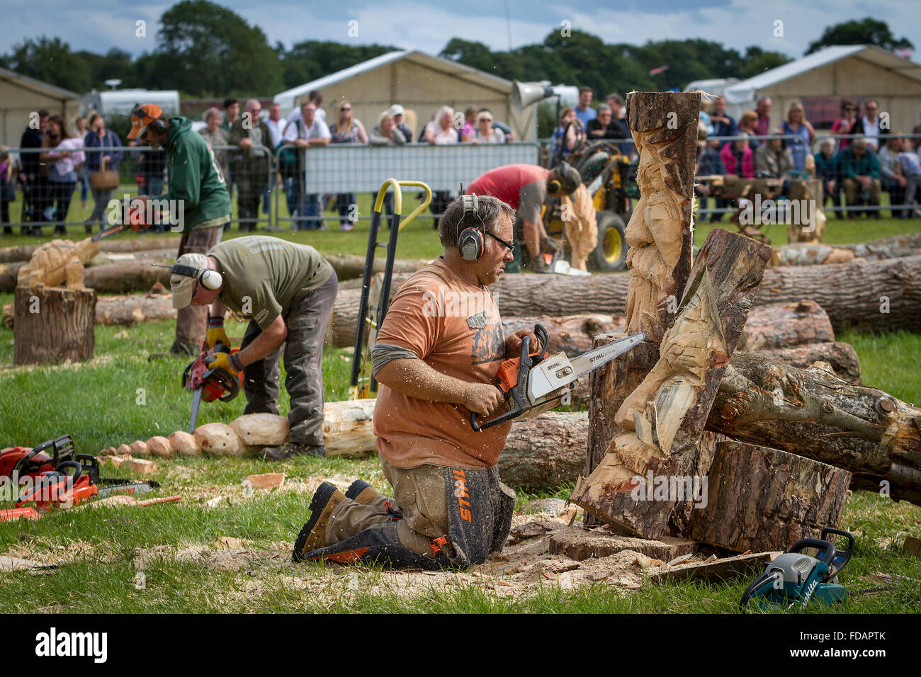 Knutsford, Cheshire, Royaume-Uni, le 29 août, 2015. Le 11ème concours de sculpture à la tronçonneuse English Open Jeu Cheshire & Country Fair Banque D'Images