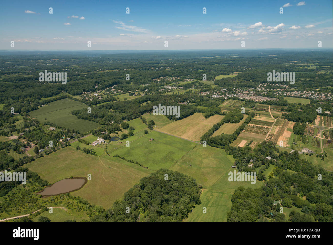 Vue aérienne des terres agricoles Banque D'Images
