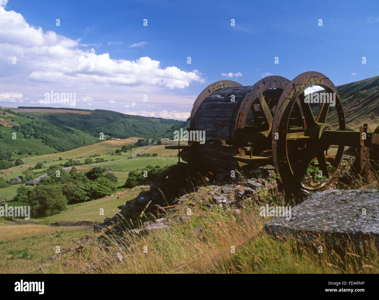 Pitts Bedwelty moteur incliné ruine industrielle reste surplombant la vallée de Lincolnshire, près de Tredegar Blaenau Gwent South Wales Valleys Banque D'Images