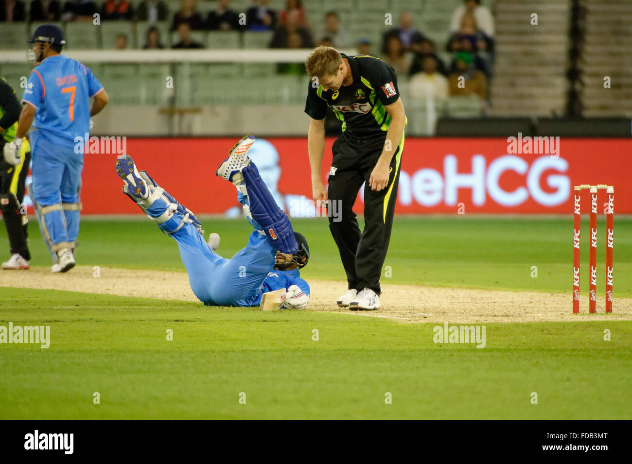 Melbourne, Australie. 29 janvier, 2016. Virat Kohli (IND) plus de feuillets à la Melbourne Cricket Ground pour le xxie20 série internationale entre l'Australie et l'Inde au Melbourne Cricket Ground de Melbourne. L'Inde a remporté par la série 2-0 : Action Crédit Plus Sport/Alamy Live News Banque D'Images