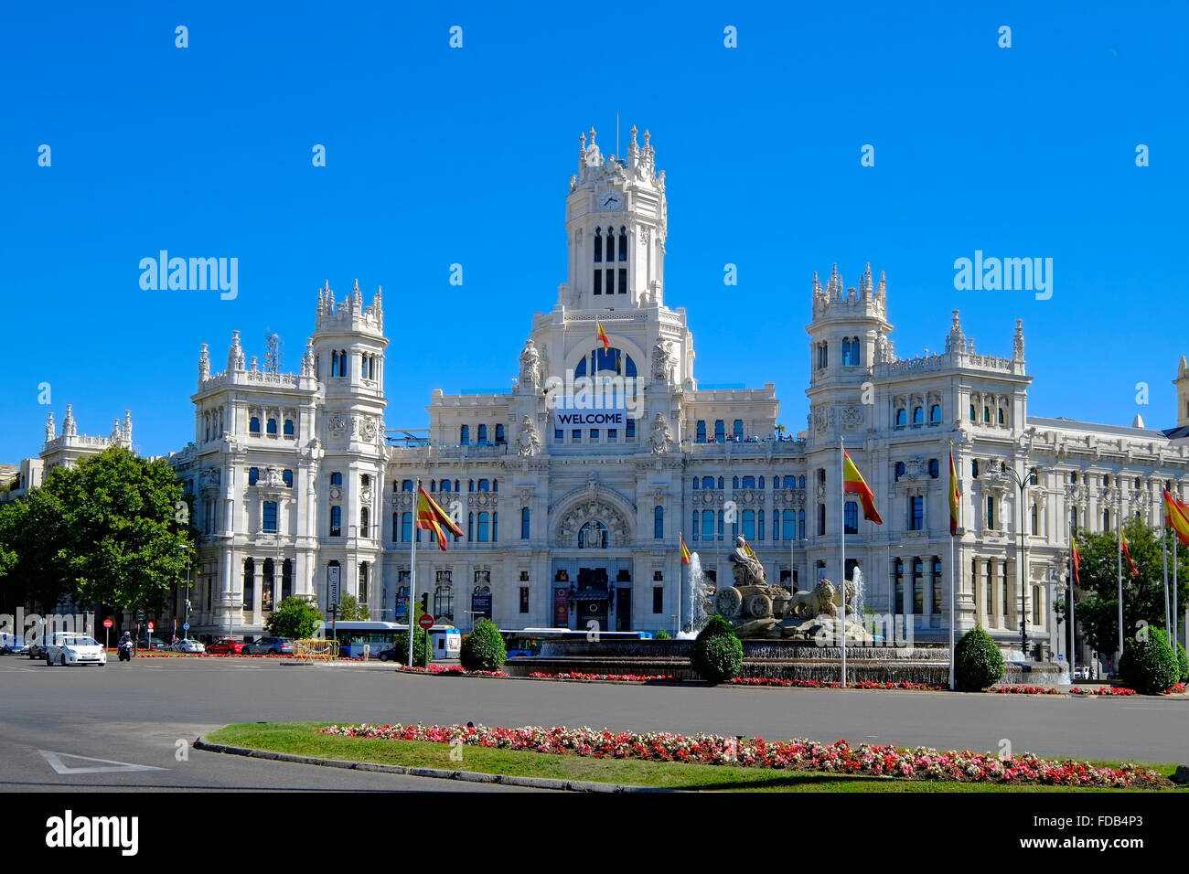 City Hall Plaza Cibeles Madrid Espagne Banque D'Images