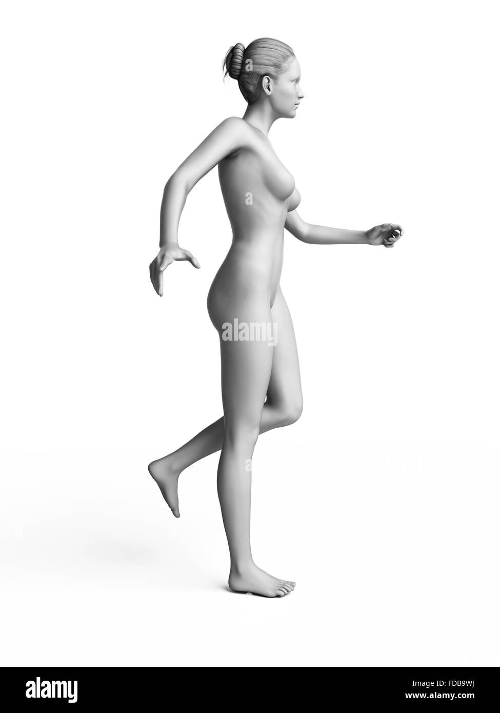 Anatomie d'une femme marche, illustration. Banque D'Images