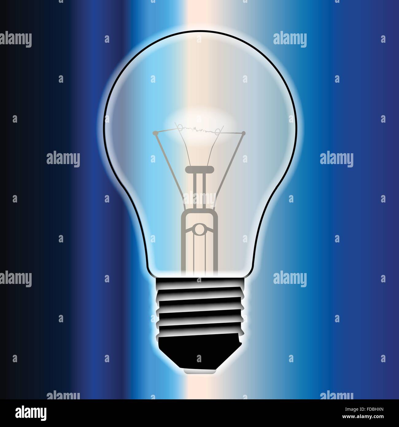 Une ampoule standard typique de bougies sur une base flash bleu Illustration de Vecteur