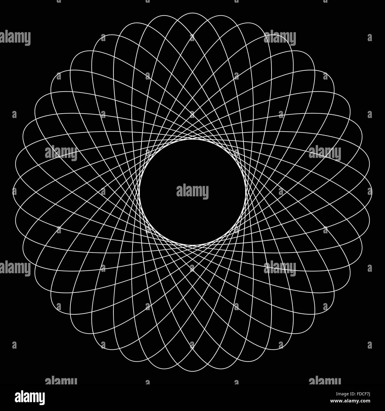 Spirograph motif comme la rotation, la forme en spirale tourbillon. Résumé de l'élément monochrome. Illustration de Vecteur
