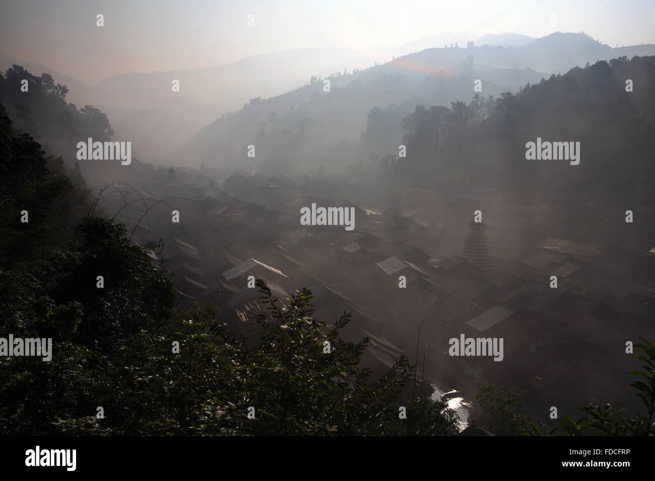 La province du Guizhou ancien village Zhaoxing Liping County Banque D'Images