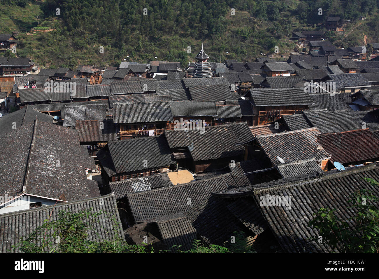 La province du Guizhou ancien village Zhaoxing Liping County Banque D'Images