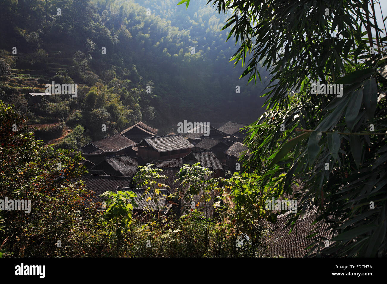 La province du Guizhou ancien village Zhaoxing Liping County Banque D'Images