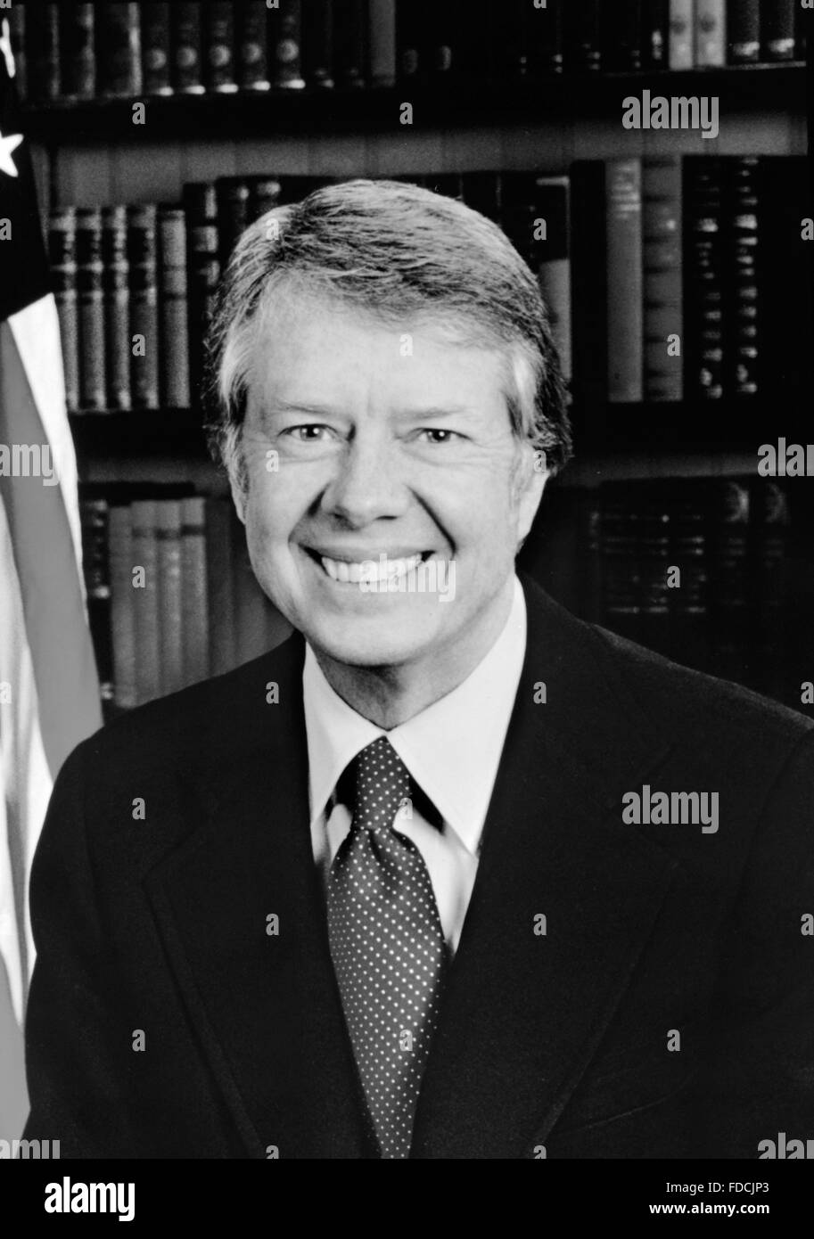 Jimmy Carter. Photo Officiel de la Maison Blanche de Jimmy Carter, 39e Président des Etats-Unis, Janvier 1977 Banque D'Images