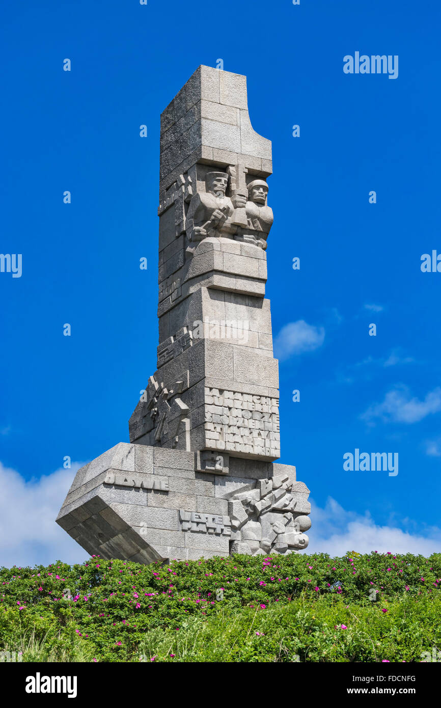 La Westerplatte monument fut inauguré en 1966, Gdansk, Pologne, l'Europe occidentale, Banque D'Images