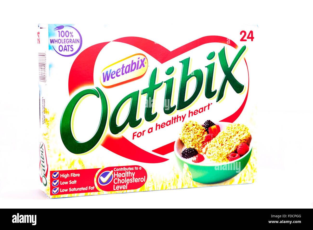 L'avoine Oatibix de céréales à déjeuner à grains entiers d'avoine Weetabix fort nom logo découpe découpe isolé sur fond blanc Banque D'Images