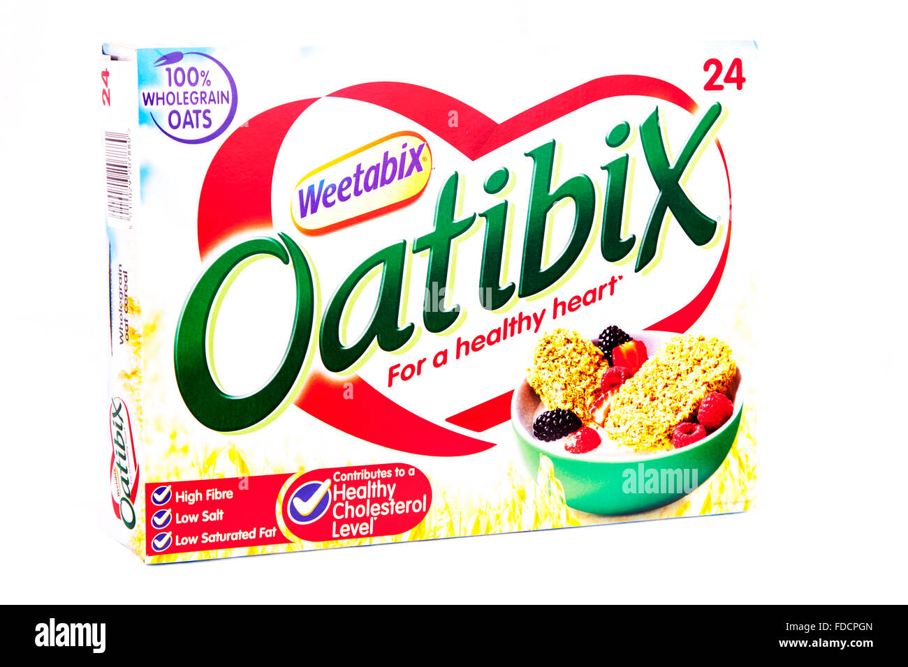 L'avoine Oatibix de céréales à déjeuner à grains entiers d'avoine Weetabix fort nom logo découpe découpe isolé sur fond blanc Banque D'Images