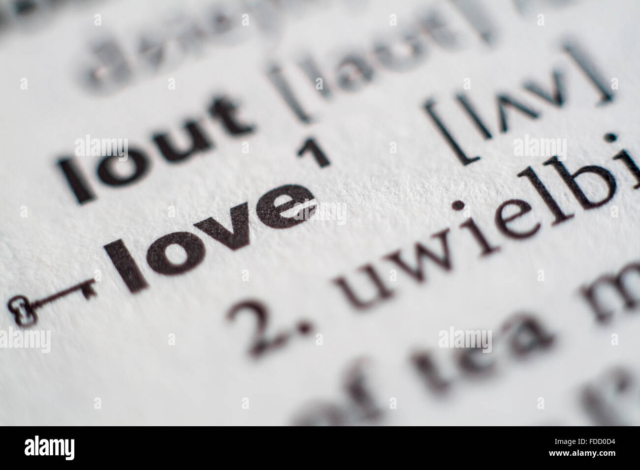 Close up de l'amour dans le dictionnaire d'entrée Banque D'Images