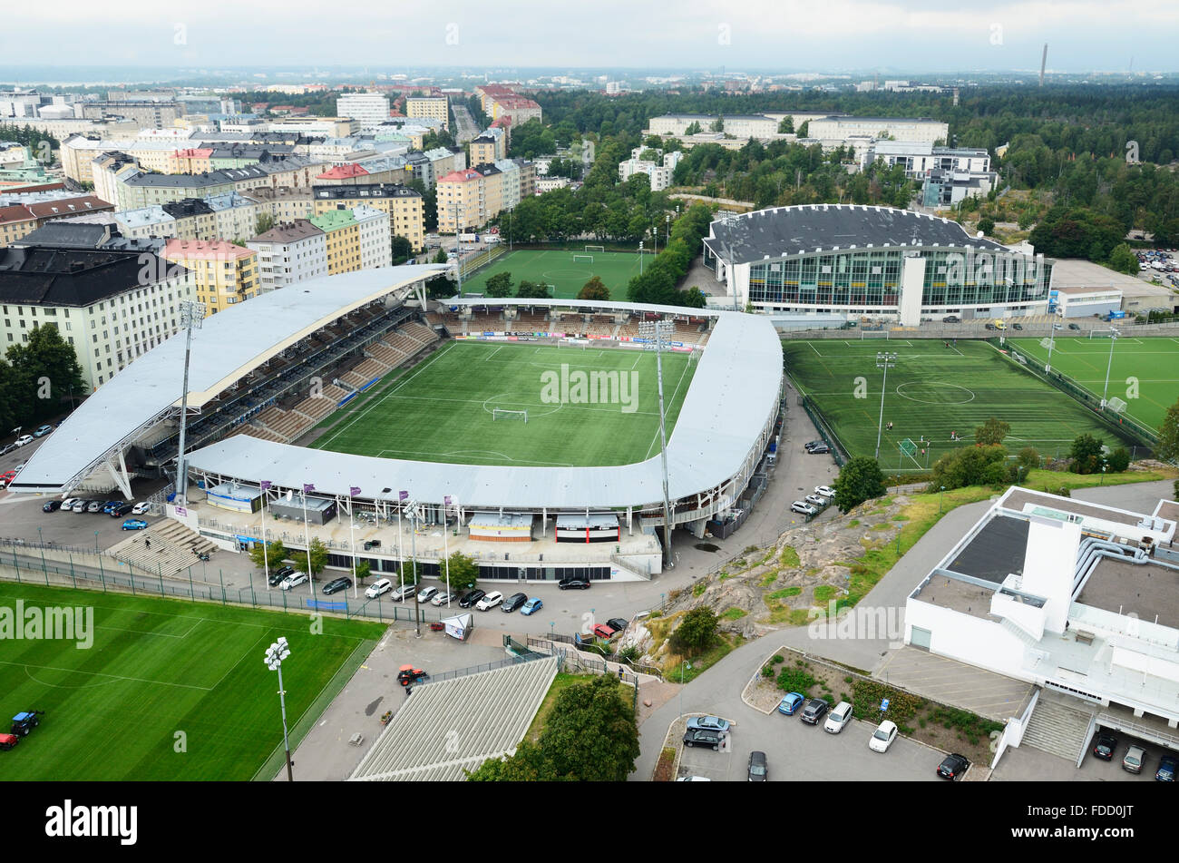 Vue depuis la tour du Stade Olympique d'Helsinki. Helsinki, Finlande Banque D'Images