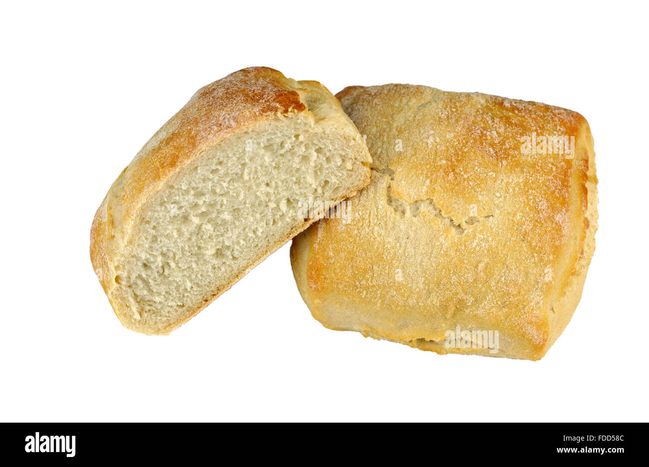Petits pains blancs cuites sur pierre. Banque D'Images