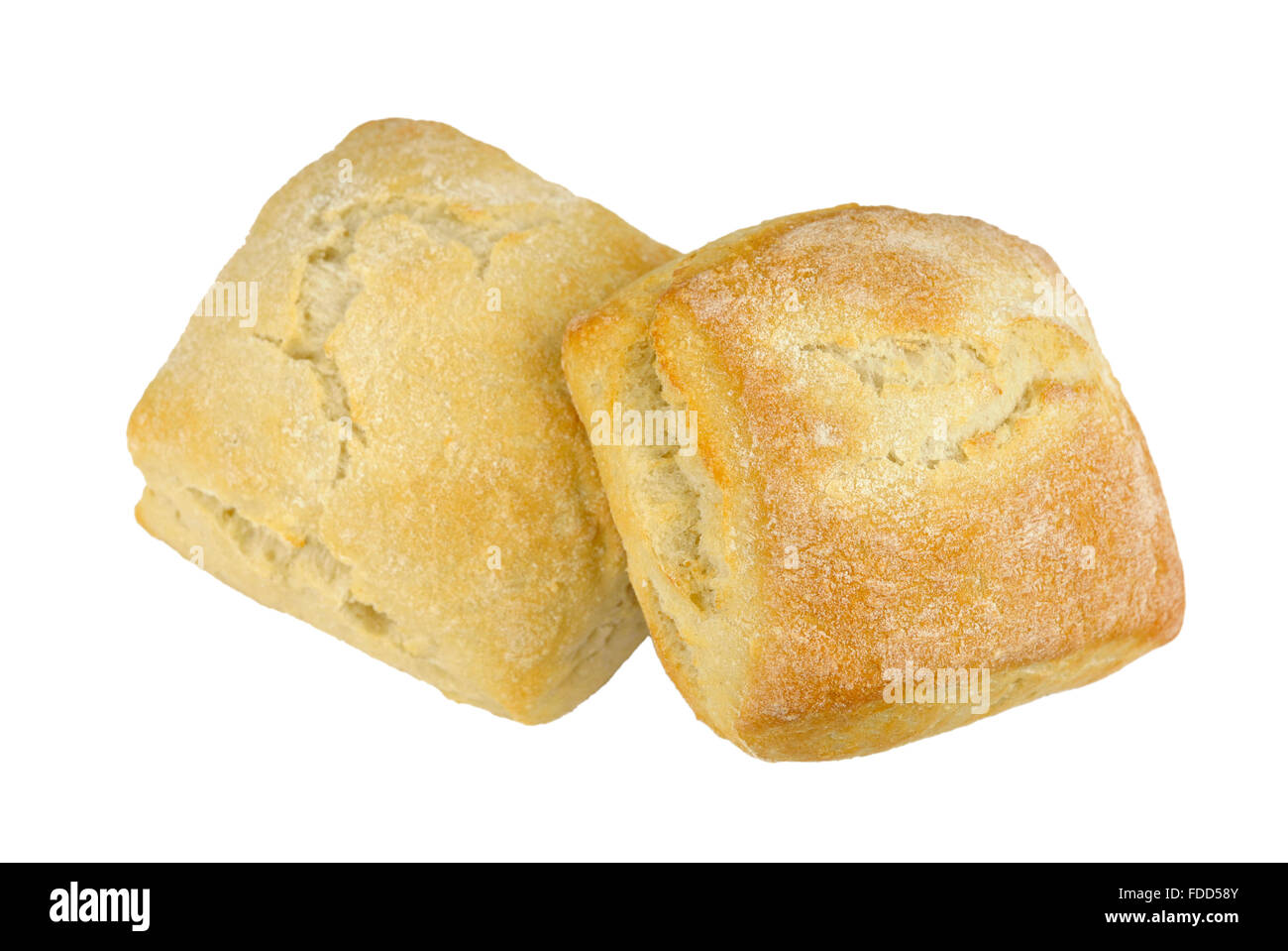 Petits pains blancs cuites sur pierre. Banque D'Images