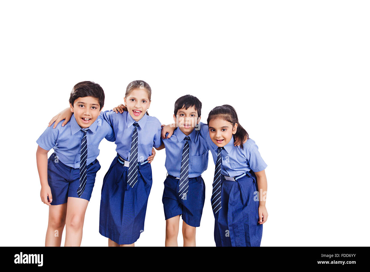 Les enfants du groupe Friends School Student cheering Banque D'Images
