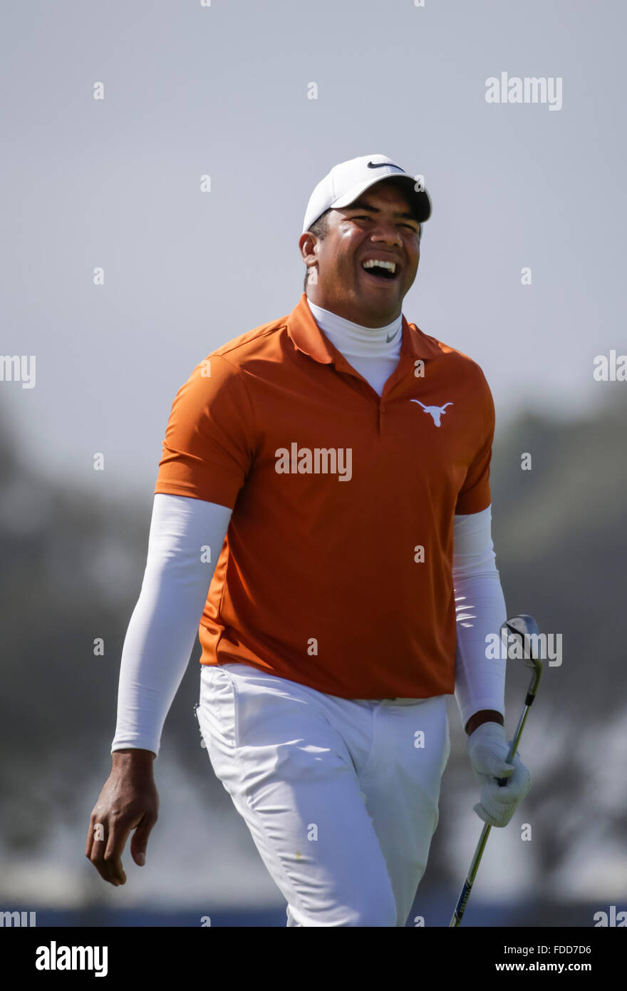 San Diego, Californie, USA. Jan 30, 2016. Jhonattan Vegas sur le parcours sud au cours de la troisième série des agriculteurs d'avion ouvert au parcours de golf de Torrey Pines à San Diego, Californie. Credit : Cal Sport Media/Alamy Live News Banque D'Images