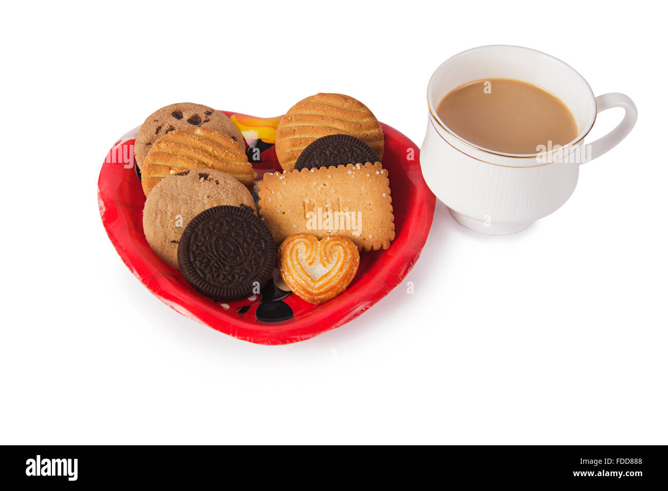 Petit-déjeuner thé et biscuit personne n Banque D'Images