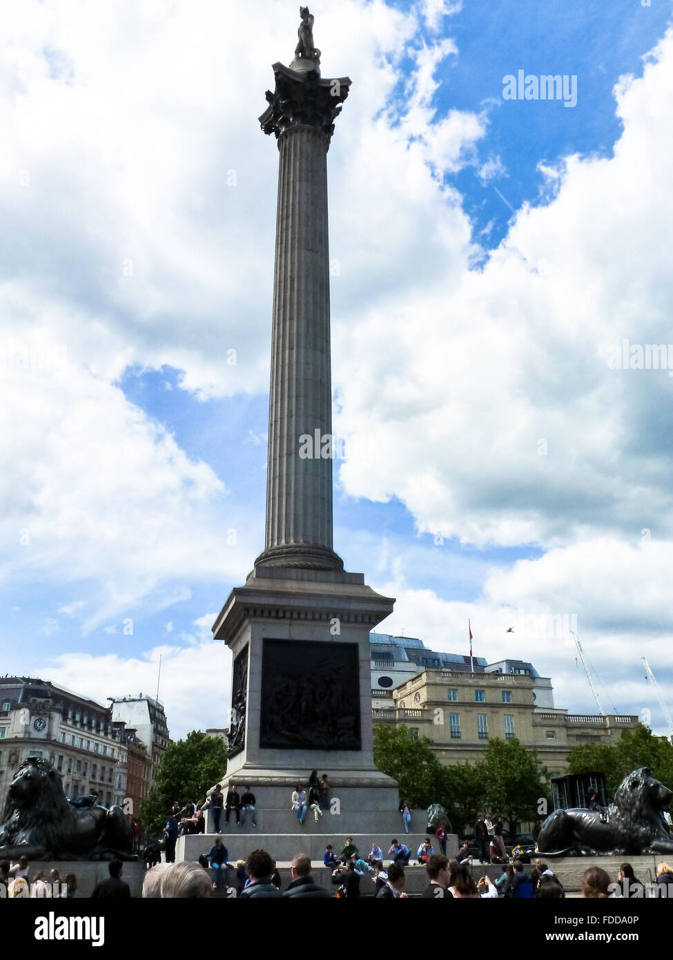 Trafalgar square avec nelson monument at london united kingdom Banque D'Images