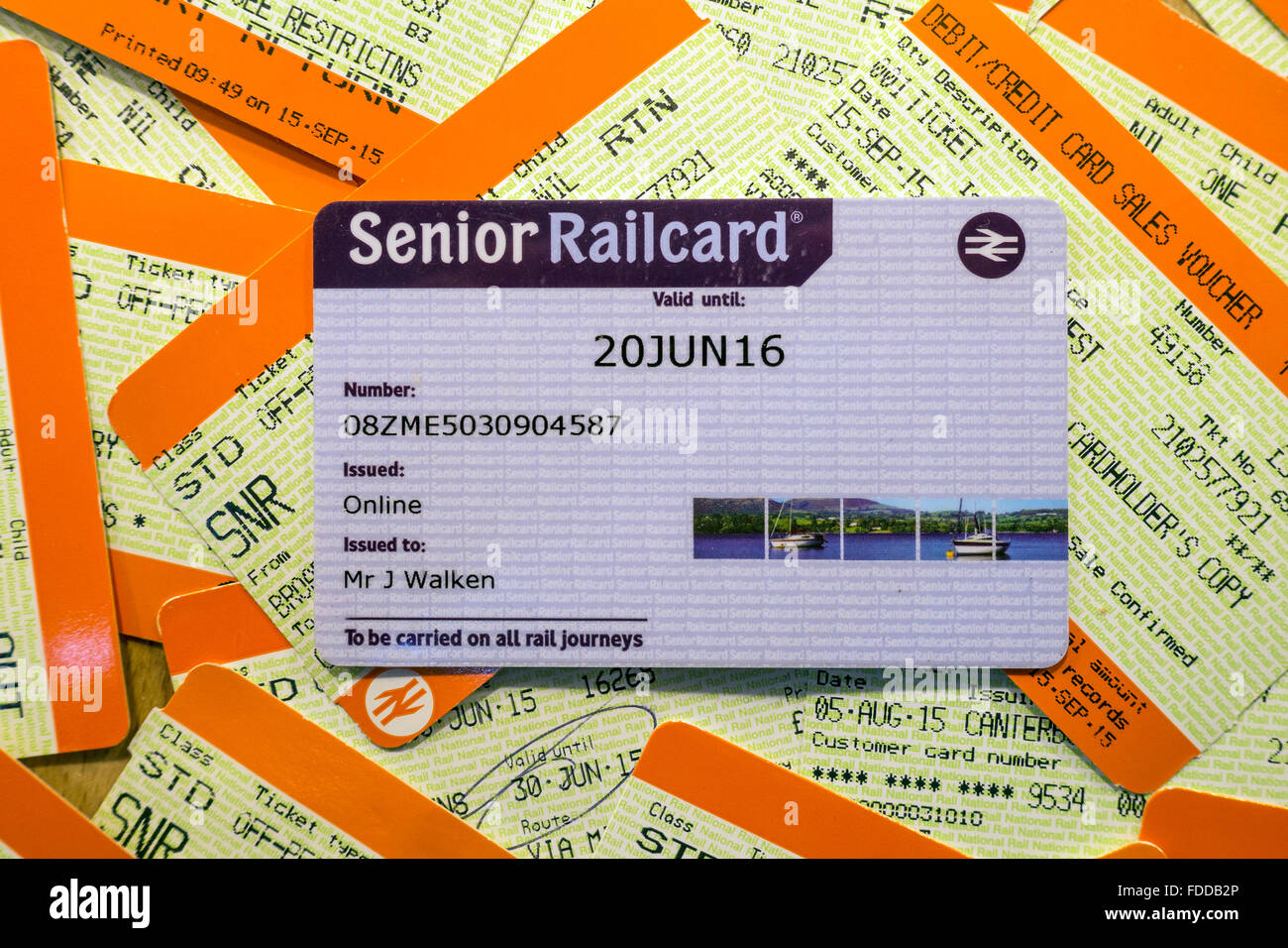 Carte ferroviaire Rail Tickets Rail Travel Voyage creuses Banque D'Images