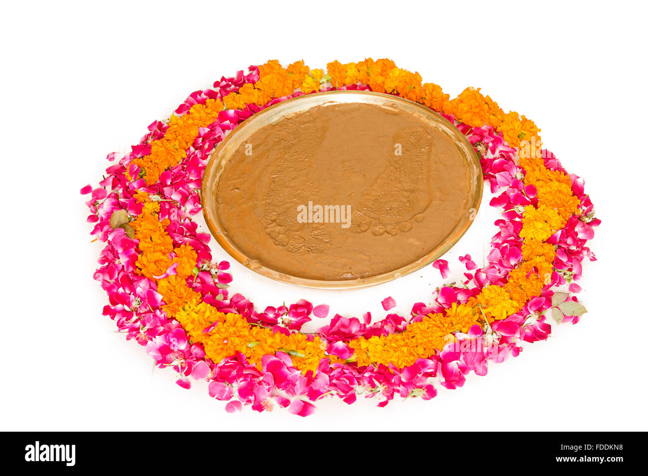 Plaque de seuil Grihapravesh entrant Nouveau départ personne ne Banque D'Images