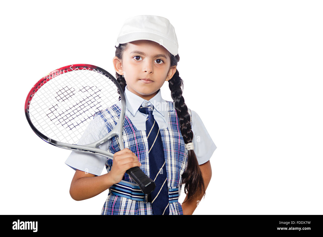 1 personne seule détermination girl hobby kid player tennis la réussite des élèves de l'école Banque D'Images