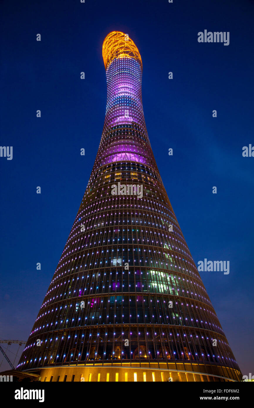 L'Aspire Tower (le flambeau) Doha, Doha, Qatar Photo Stock - Alamy