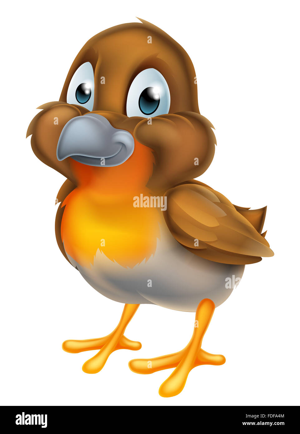 Cartoon robin bird mignon petit personnage mascot Banque D'Images