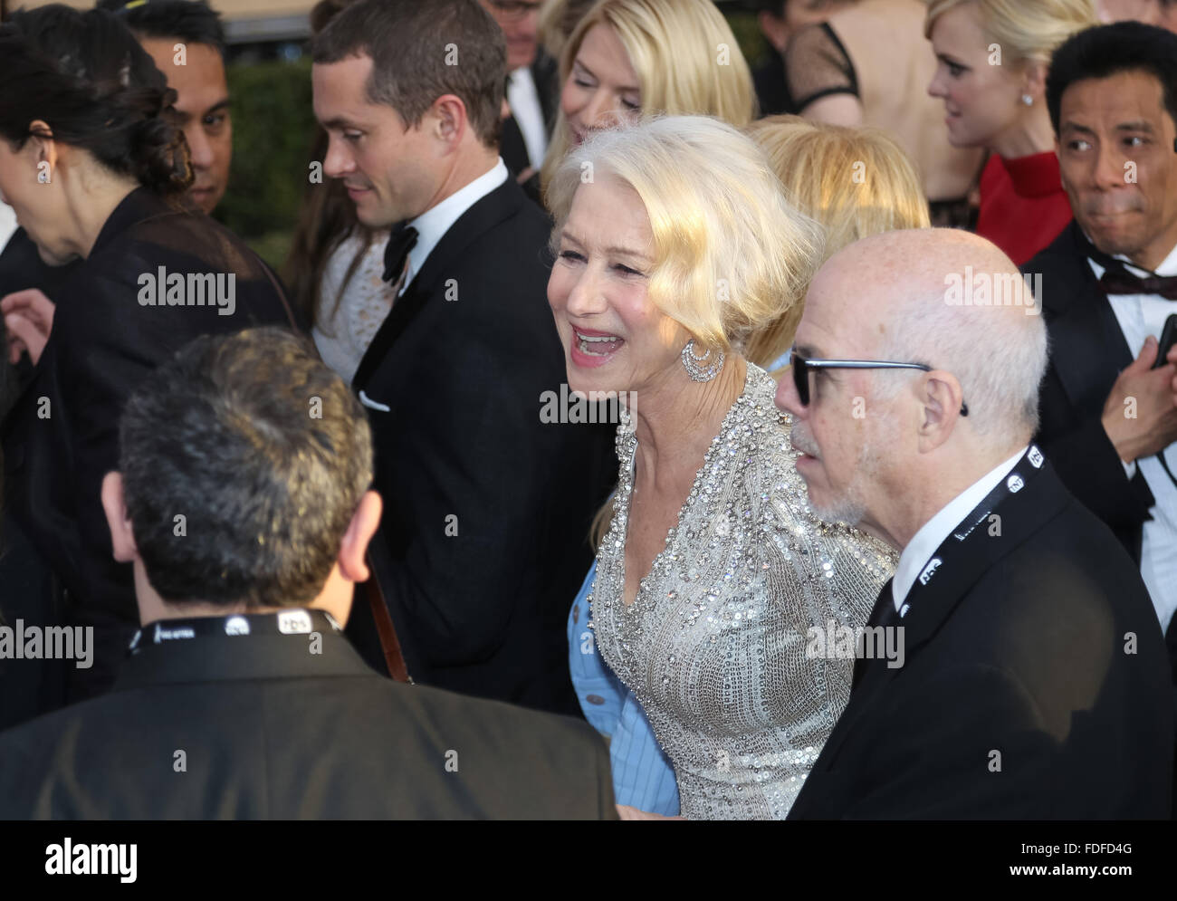 L'actrice Helen Mirren assiste à la 22e assemblée annuelle des Screen Actors Guild Awards, SAG Awards, Au Shrine Auditorium à Los Angeles, USA, le 30 janvier 2016. Photo : Hubert Boesl /dpa - PAS DE FIL - SERVICE Banque D'Images