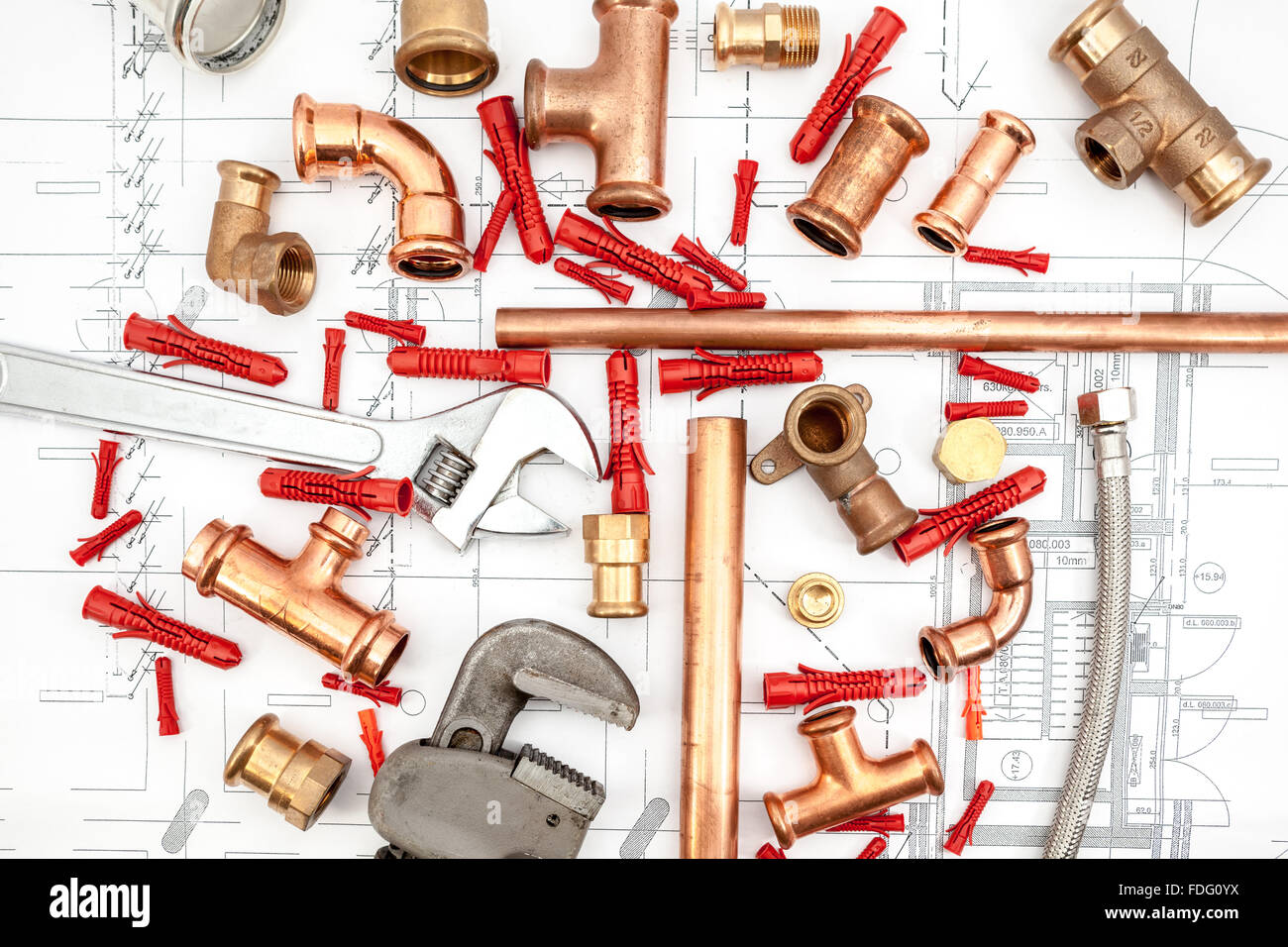 Sur le plan d'une maison, il y a outils de travail et des équipements de travail Banque D'Images