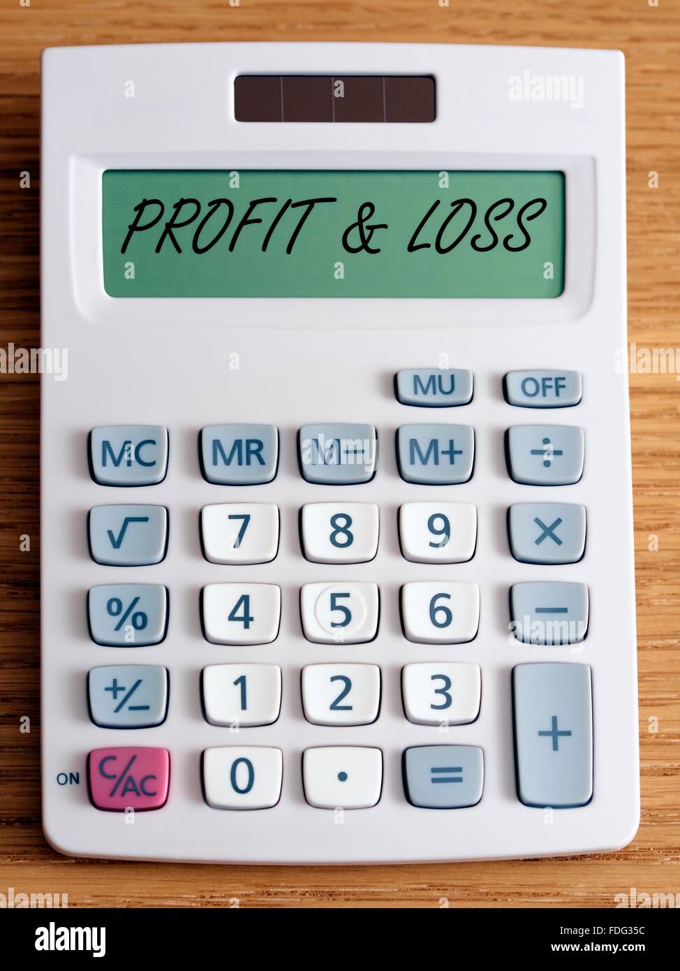 Profit & Loss sur une calculette. Banque D'Images