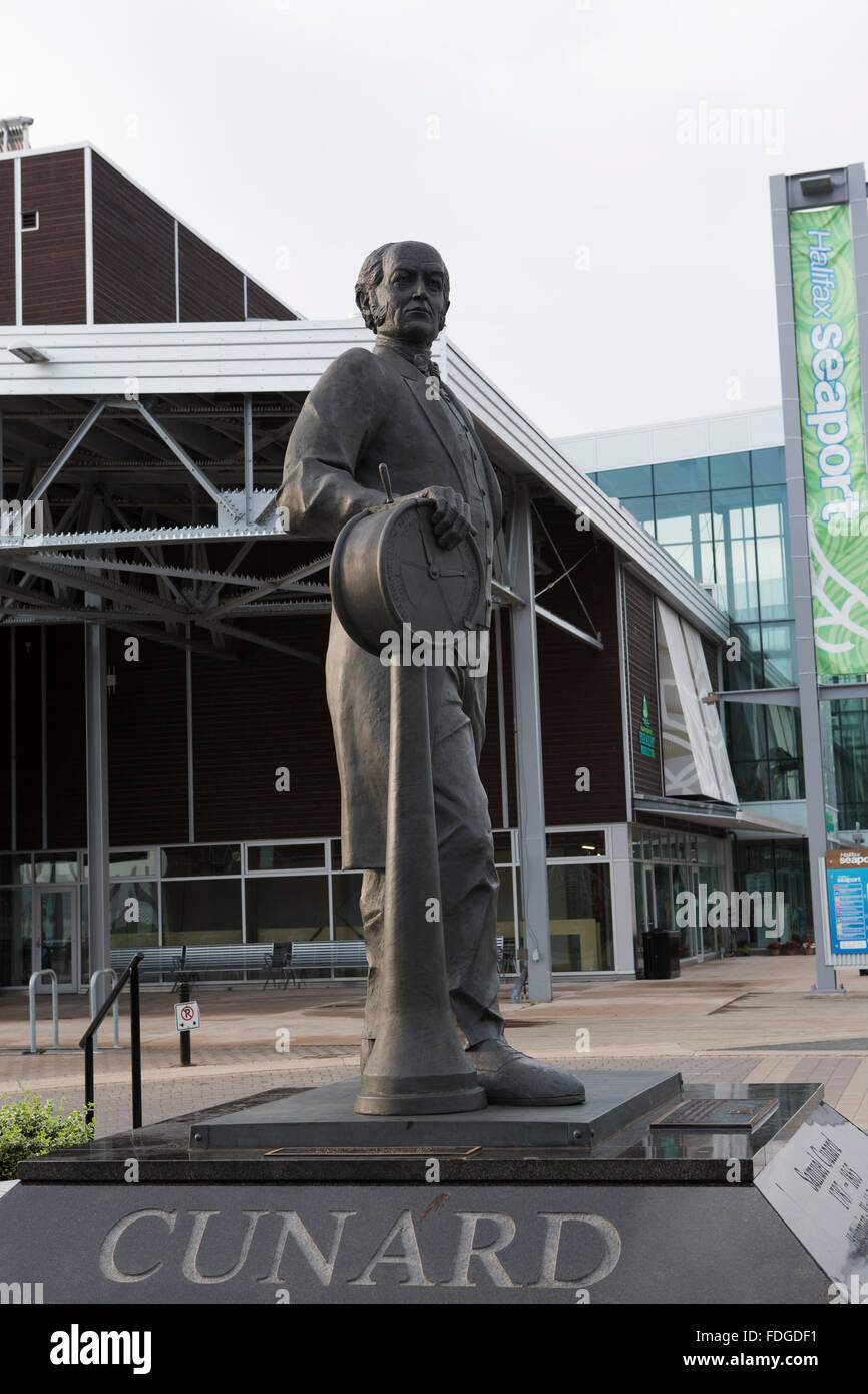 Mémorial en l'honneur de Samuel Cunard (1787 - 1865) à Halifax, au Canada. Banque D'Images