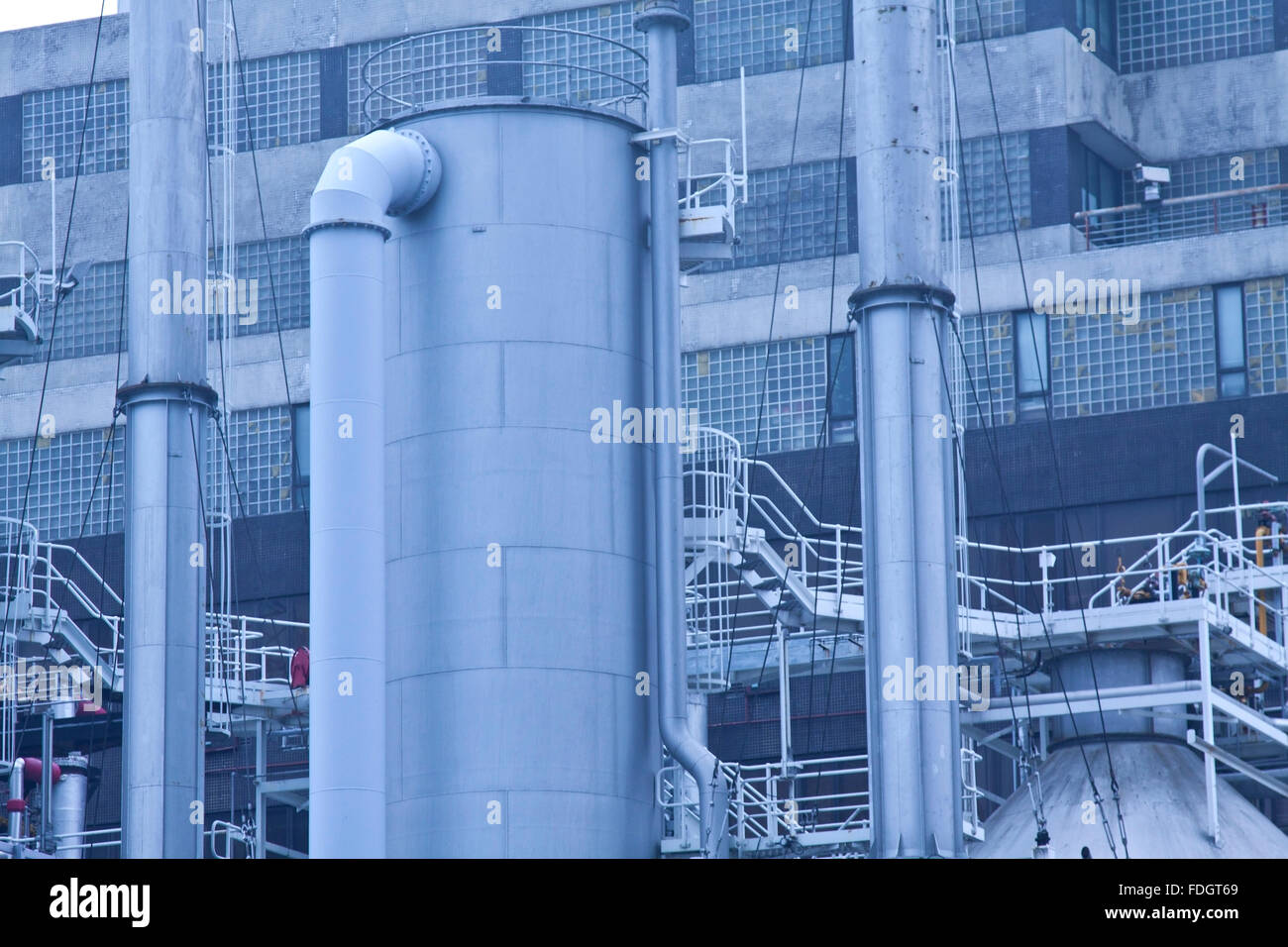 Usines de traitement du gaz à Hong Kong Banque D'Images