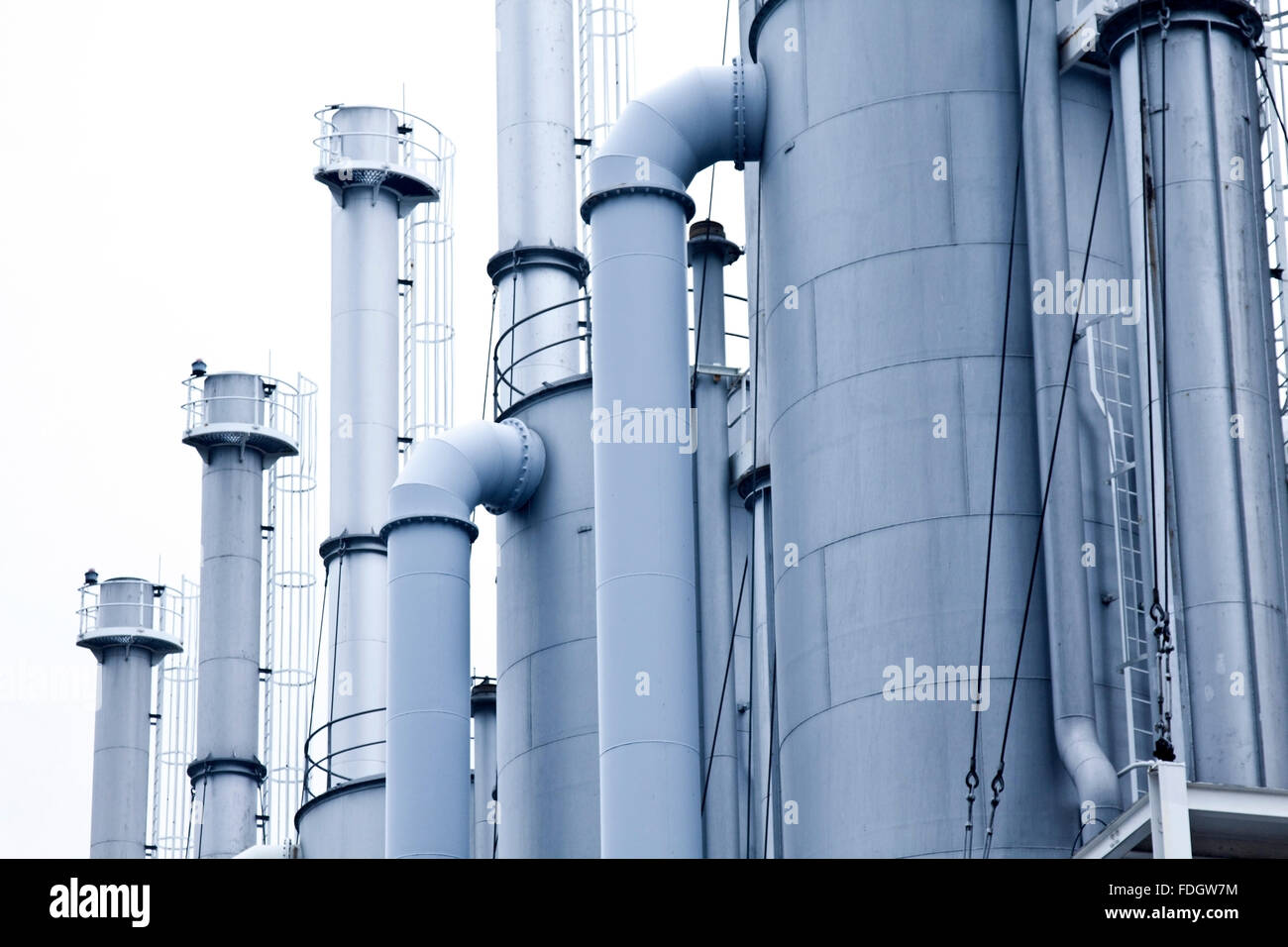 Usines de traitement du gaz à Hong Kong Banque D'Images