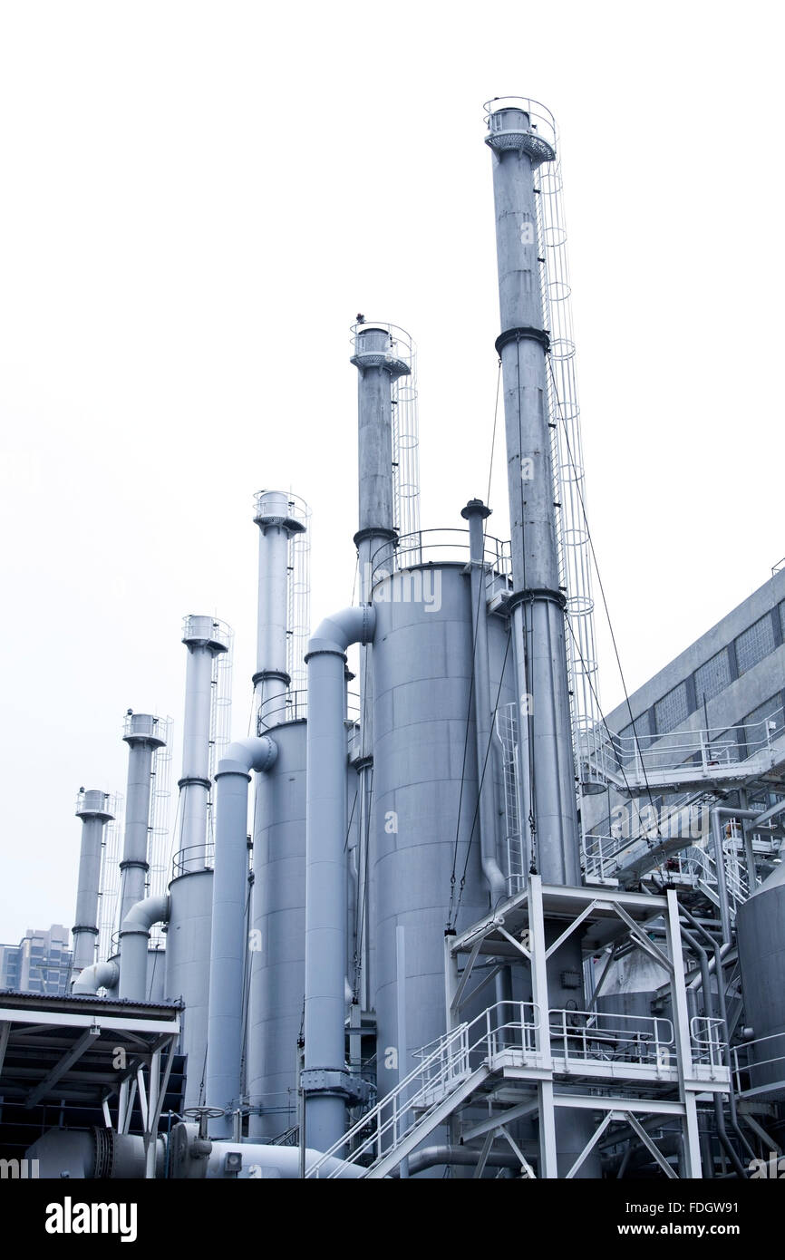 Usines de traitement du gaz à Hong Kong Banque D'Images