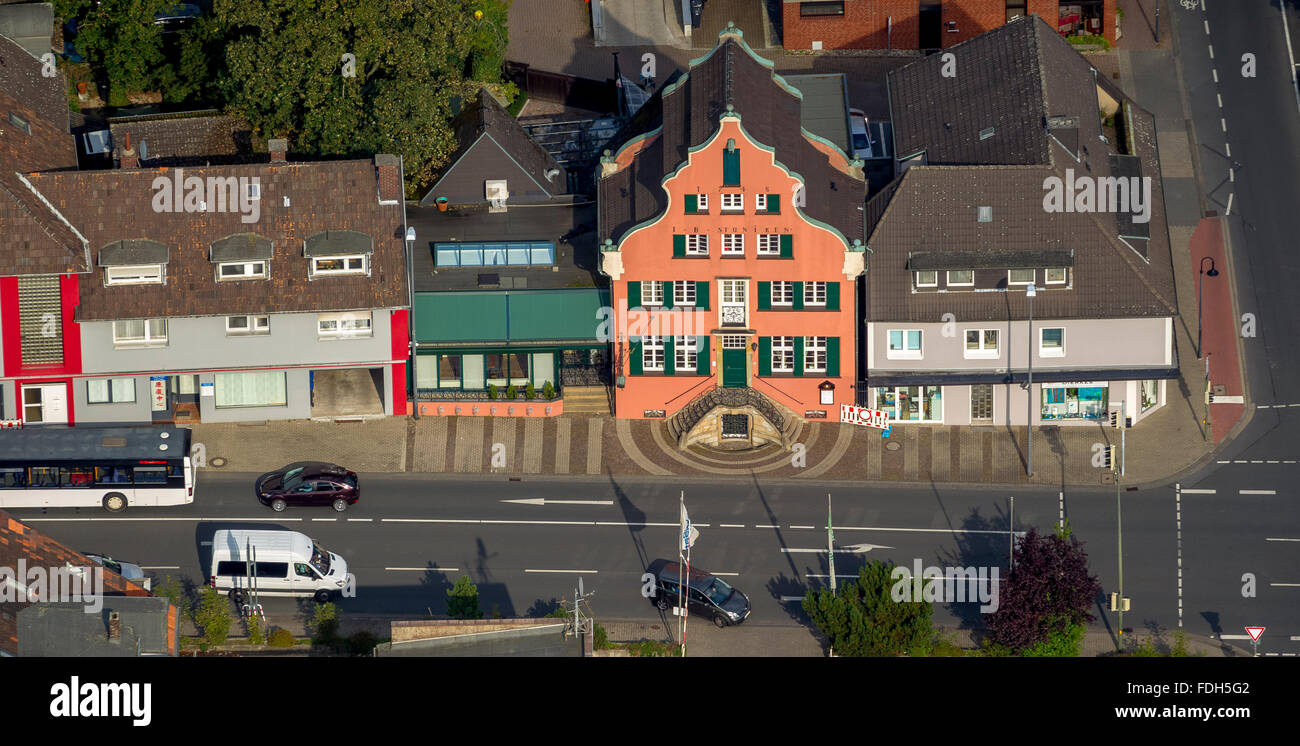 Vue aérienne, Stunikenhaus, plus ancienne maison de Hamm, Club Stuniken, Hamm, Ruhr, Rhénanie du Nord-Westphalie, Allemagne, Europe, antenne Banque D'Images