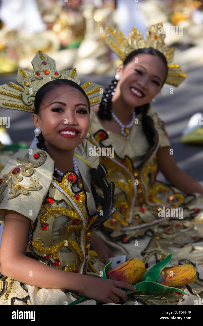 La ville de Cebu, Philippines 17/01/2016.Sinulog Festival,Grande Street Parade. Banque D'Images