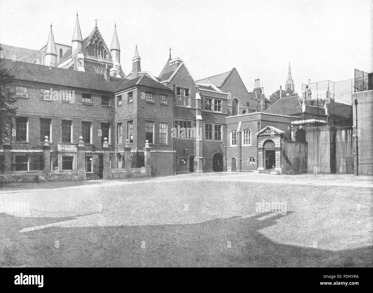 Londres : Westminster School- vue générale des bâtiments, l'ancien 1896 Banque D'Images