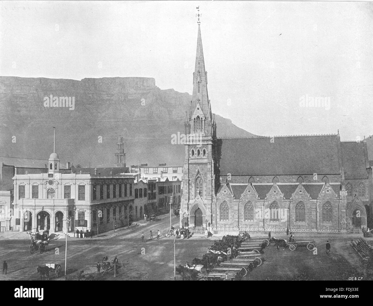 Afrique du Sud : Greenmarket Square, Cape Town, antique print 1899 Banque D'Images