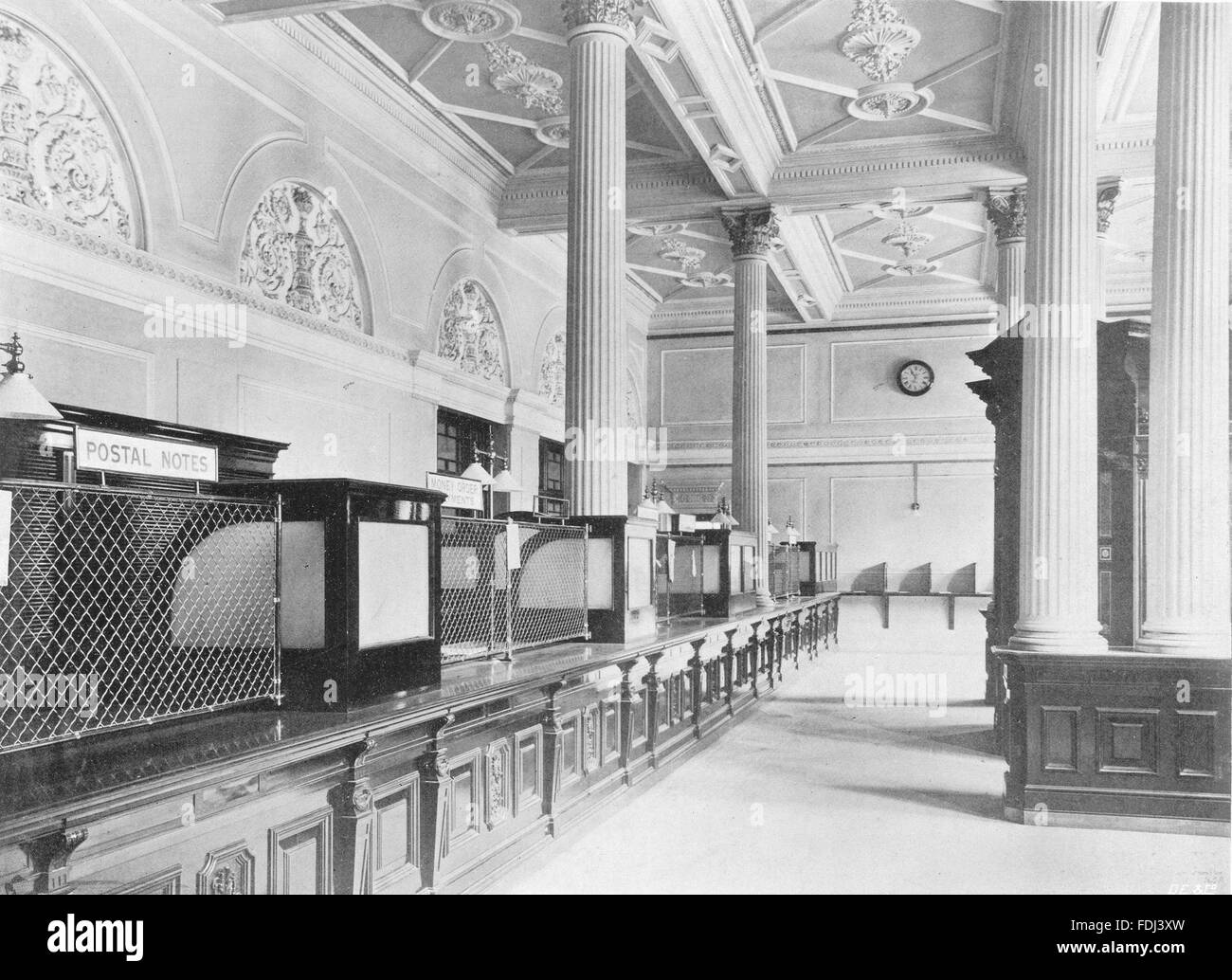 Afrique du Sud : General post office, le Cap- compteur du public, à l'Ouest Hall, 1899 Banque D'Images