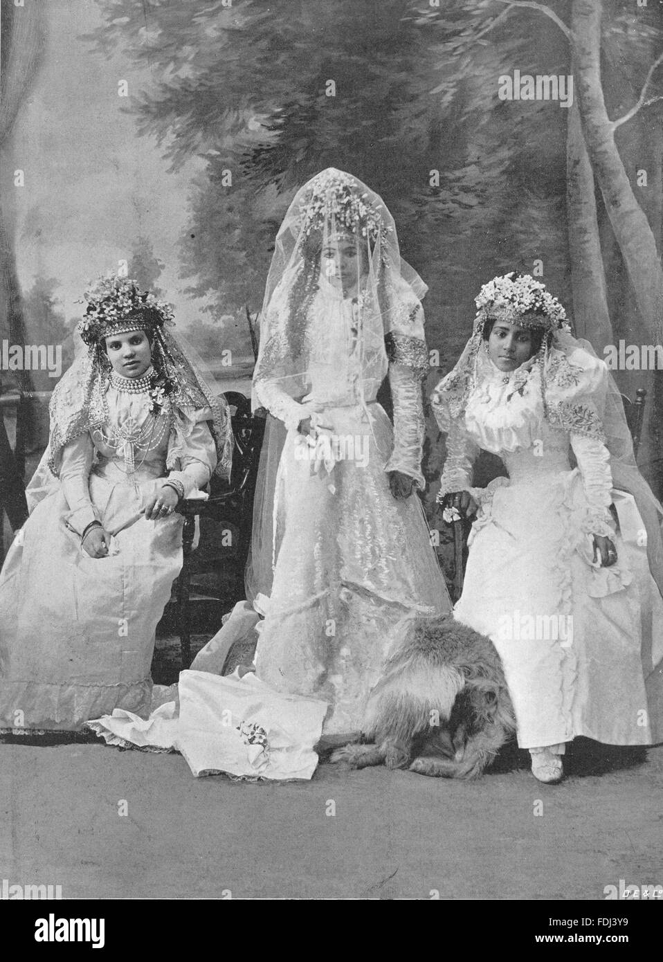 Afrique du Sud : Malais promise et Bridemaids, antique print 1899 Banque D'Images