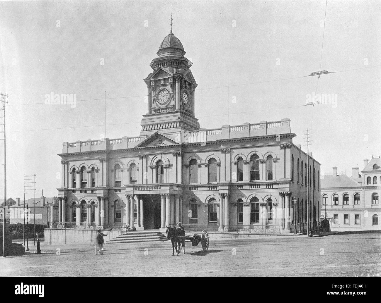 Afrique du Sud : l'Hôtel de Ville, Port Elizabeth, antique print 1899 Banque D'Images