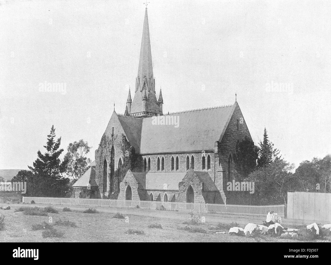 Afrique du Sud : Christ Church, Oatlands, Grahamstown, antique print 1899 Banque D'Images