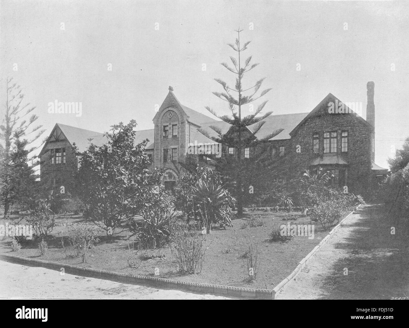 Afrique du Sud : l'école secondaire wesleyenne, Grahamstown, antique print 1899 Banque D'Images