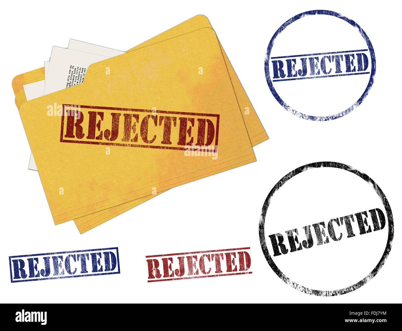 Marques de tampon en caoutchouc rejeté Banque D'Images